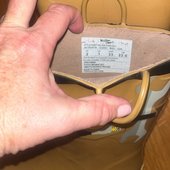 Western Chief Happy Helper Chestnut boots / Rain kids size 2US/ 1UK EUR33 - Picture 4 of 11